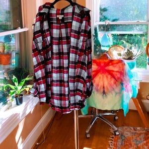 red coastal oversized flannel 🌊